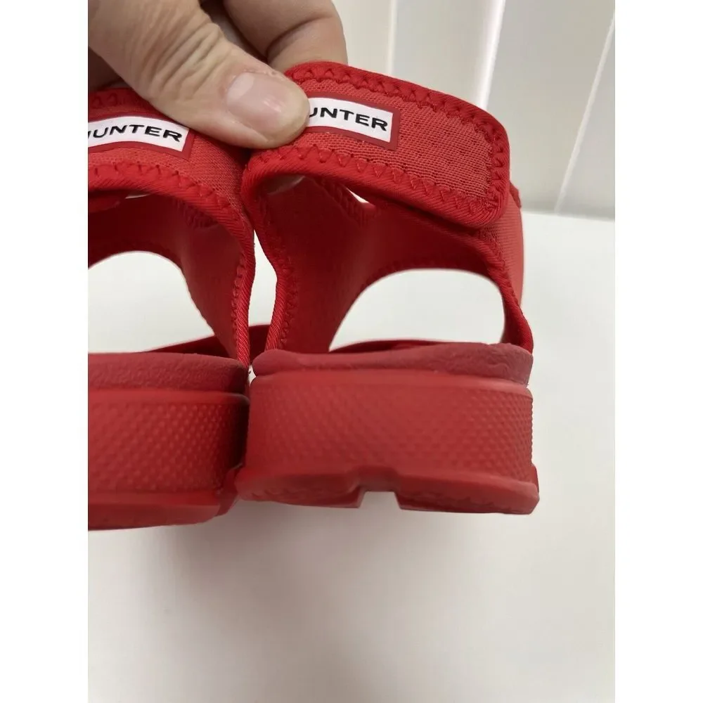 Hunter‎ Sandals Girls Size 3 Wellies Outdoor Big Kid Sandals Red Summer Colorful